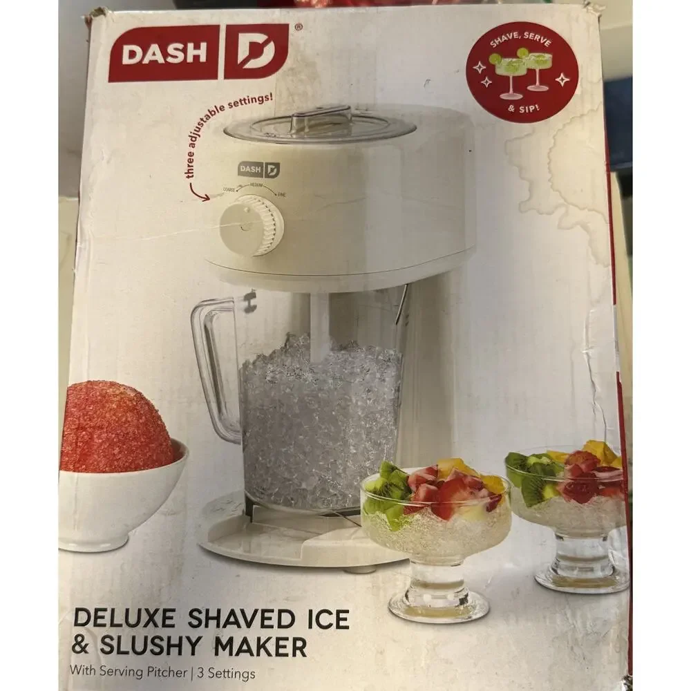 Dash Deluxe Shaved Ice and Slushy Maker in Cream Drinks Frozen Treats New